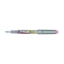 Stylo plume jetable PILOT - V-Pen Silver - Rose - Pointe moyenne