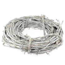 Couronne de Noël Blanc Cérusé (30 cm) - Sarments de Bois