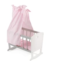 Stars - Lit pour poupée avec housse de couette et ciel Gris