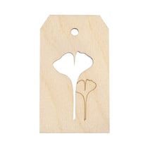 Pend.bois Feuille de gingko,FSC MixCred, nature, 4,8x8,2cm