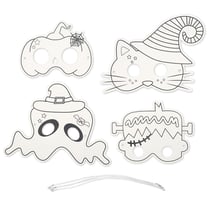 MégaCréa DIY - Masques à colorier pour enfant Halloween 4 pièces