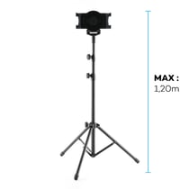 Trépied Tablette 7 à 10'' Support Hauteur max 1.2m Rotatif 360° Pieds ajustables