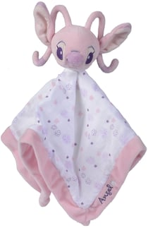 Angel doudou plat avec lange blanc et rose 40 x 40 cm - peluche disney collection lilo et stitch - nicotoy