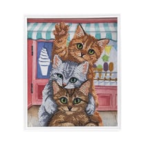 CRYSTAL ART Kit broderie diamant avec cadre blanc 21x25cm - Chatons