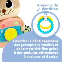 Peluche Arty la loutre à clip pour landau et poussette