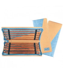 Set pochette Aiguilles à tricoter Droites 30 cm Ginger N° 3,5 à 12 - Knitpro Bleu