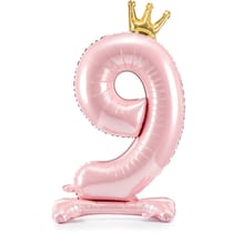 Ballon Debout - Chiffre 9 Rose
