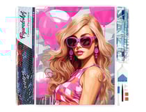 Diamond Painting Broderie Diamant Figured’Art 40x50cm toile entière roulée avec diamants carrés - Ballons Roses et Diva