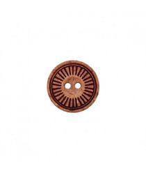 Carte de 2 boutons polyester et bois 2 trous 23mm - Prym Marron