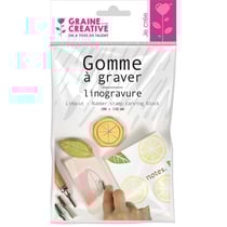 Plaque de gomme à graver pour linogravure 10x15 cm