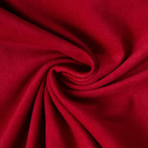 Tissu Velours milleraies Lilou uni  Rouge griotte
