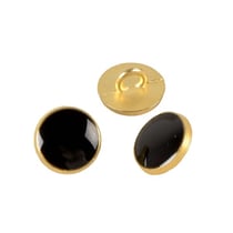 Lot de 6 boutons métal laqué noir 11mm