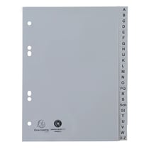 Intercalaires imprimés alphabétiques PP recyclé gris A-Z (alphabet allemand) - 24 positions - A5 - Gris - x 25 - Exacompta