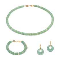 Collier, bracelet et boucles d'oreilles Blima en pierres Aventurine