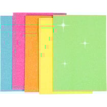 Feuille de mousse EVA 2 mm - Arc-en-ciel pailleté - A5 - 5 pcs