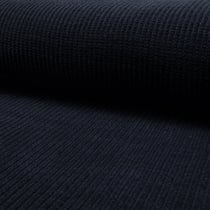 Tissu  maille chenille côtelé Bleu marine