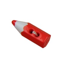 Lot de 6 boutons en forme de crayon couleur Rouge 2cm
