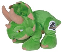 Peluche dinosaure triceratops vert 27 cm - jurassic world - dino tyrannosaure - peluche licence