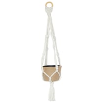 Suspension macramé avec cache-pot en papier mâché