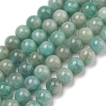 Fil de 60 perles ronde en pierre naturelle AMAZONITE 6 mm