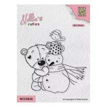 Tampon transparent scrapbooking Nellie's choice NONOURS BONHOMME DE NEIGE 030
