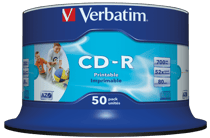 CD-R Verbatim - 700 Mo - 52x - Imprimable - Lot de 50