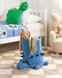 Panier de Rangement Bleu en Coton Dinosaure Jouets Enfants Accessoires Chambre