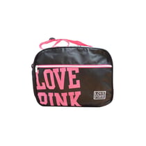 Sac Reporter Love Pink Noir avec Bandoulière - 38 CM