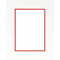 Passe-partout double blanc avec liseré rouge 30x40 cm ouverture 20x30 cm