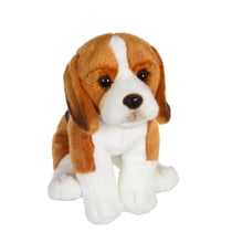 Peluche - Peluche Chiens réalistes assis, beagle 25 cm