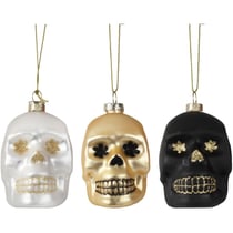 3 Suspensions Tête de Mort - Verre