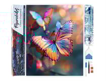 Diamond Painting Broderie Diamant Figured’Art 40x50cm toile entière roulée avec diamants carrés - Papillons vibrants