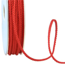 Bobine 30m cordelière polyester 2mm rouge