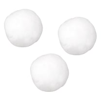 Pompons, blanc, 10 mm, 65 pces