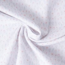 Tissu Pique de Coton  Nube flora sur fond Blanc