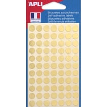 Apli Agipa - Gommettes rondes 308 pastilles Doré Ø 8 mm