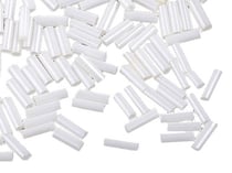 Lot de 500 perles de rocaille tube blanc 5 mm diamètre 1,8 mm - création bijoux