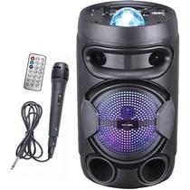 KA02 BOWL- Enceinte lumineuse Bluetooth 400W - Fonction Karaoké - Boule kaléidoscope LED multicolore - Port USB, Micro-SD