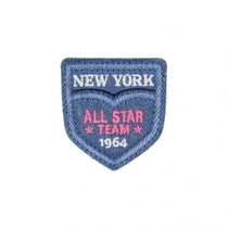 Ecusson thermocollant Equipe New York Denim clair 4,5cm x 5,5cm
