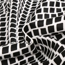 Tissu Coton Satiné extensible Alvé sur fond Noir - Au mètre