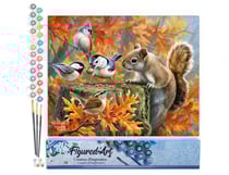 Peinture par Numéro Figured'Art - Ecureuil espiègle - Kit de Loisir Créatif DIY Numéro d'Art Complet - 40x50cm sans châssis en bois