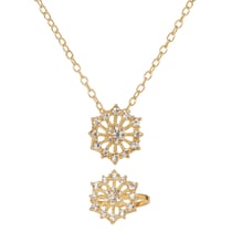 Ensemble collier et bague en strass Flocon