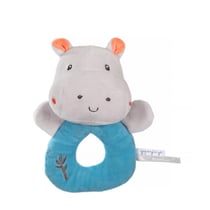 Hochet Bamboo Bebe - Hippopotame- 14 cm s/carte