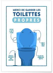 Affiche 'Toilettes Propres' | A3 : 29,7x42cm