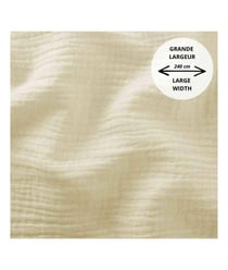 Tissu coton double gaze grande largeur 240 cm de 240 cm de largeur 0 Ecru vendu par 50 cm