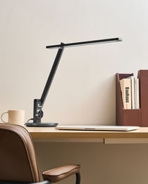 Lampe de Bureau LED Grise avec Bras Réglable et Pivotant Variateur 10 Modes Minuterie