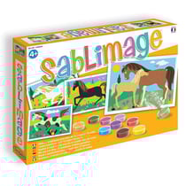 Sablimage chevaux - sable colore - sentosphere - 887 - loisir creatif
