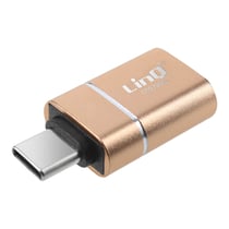 LinQ Adaptateur OTG USB vers USB C Compact et Pratique Dorée