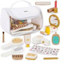 Maquillage Enfant, Jeux de Rôle - Trousse De Toilette +15 Accessoires Bois, Imagination Imitation