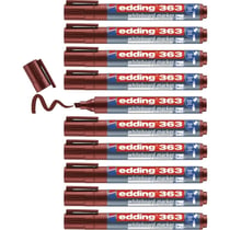 Lot de 10 Marqueurs pour tableau blanc 1-5 mm - EDDING - Marron - Pointe biseautée